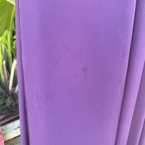 David’s Bridal Flutter Sleeve Chiffon Dress Plum - Picture 7 of 14